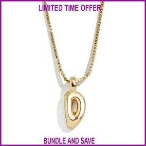 Gold-Plated Mini Initial Pendant Necklace, 17 Inch Chain, Personalized Gift